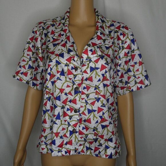 Lauren Lee Rope Triangle Vintage Blouse Shirt Top - Picture 1 of 9